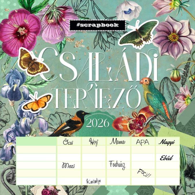 FALINAPTÁR LEMEZ NAGY 2026 CSALÁDI TERVEZŐ SCRAPBOOK STYLE