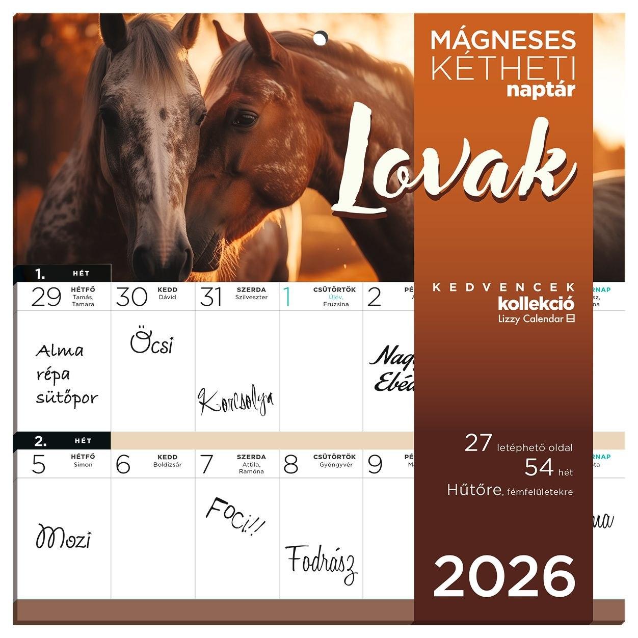 HŰTŐMÁGNESES NAPTÁR 2 HETI 2026 LOVAK