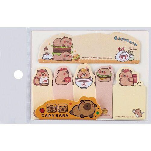 ÖNTAPADÓS JEGYZETTÖMB CAPYBARA 50X14 MM 6 DB KÁRTYA X 15 LAP - TÖBBFÉLE