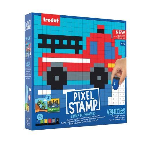 BÉLYEGZŐ TRODAT PIXEL STAMP SZÁMOZOTT KIFESTŐ SZETT JÁRMŰVEK