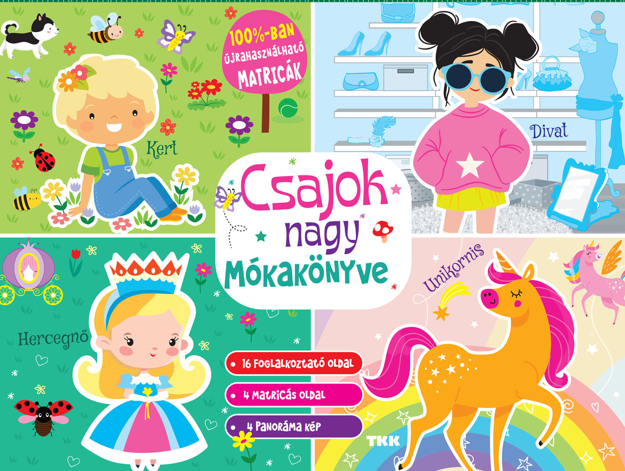 CSAJOK NAGY MÓKAKÖNYVE - 16 FOGLALKOZTATÓ OLDAL, 4 MATRICÁS OLDAL