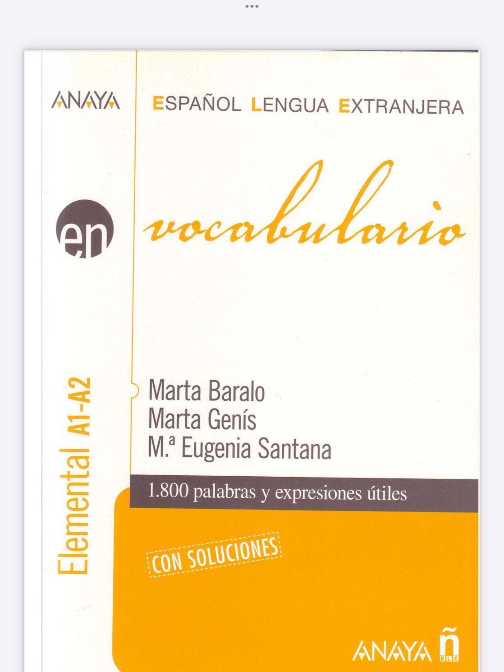 EN VOCABULARIO  ELEMNETAL A1-A2