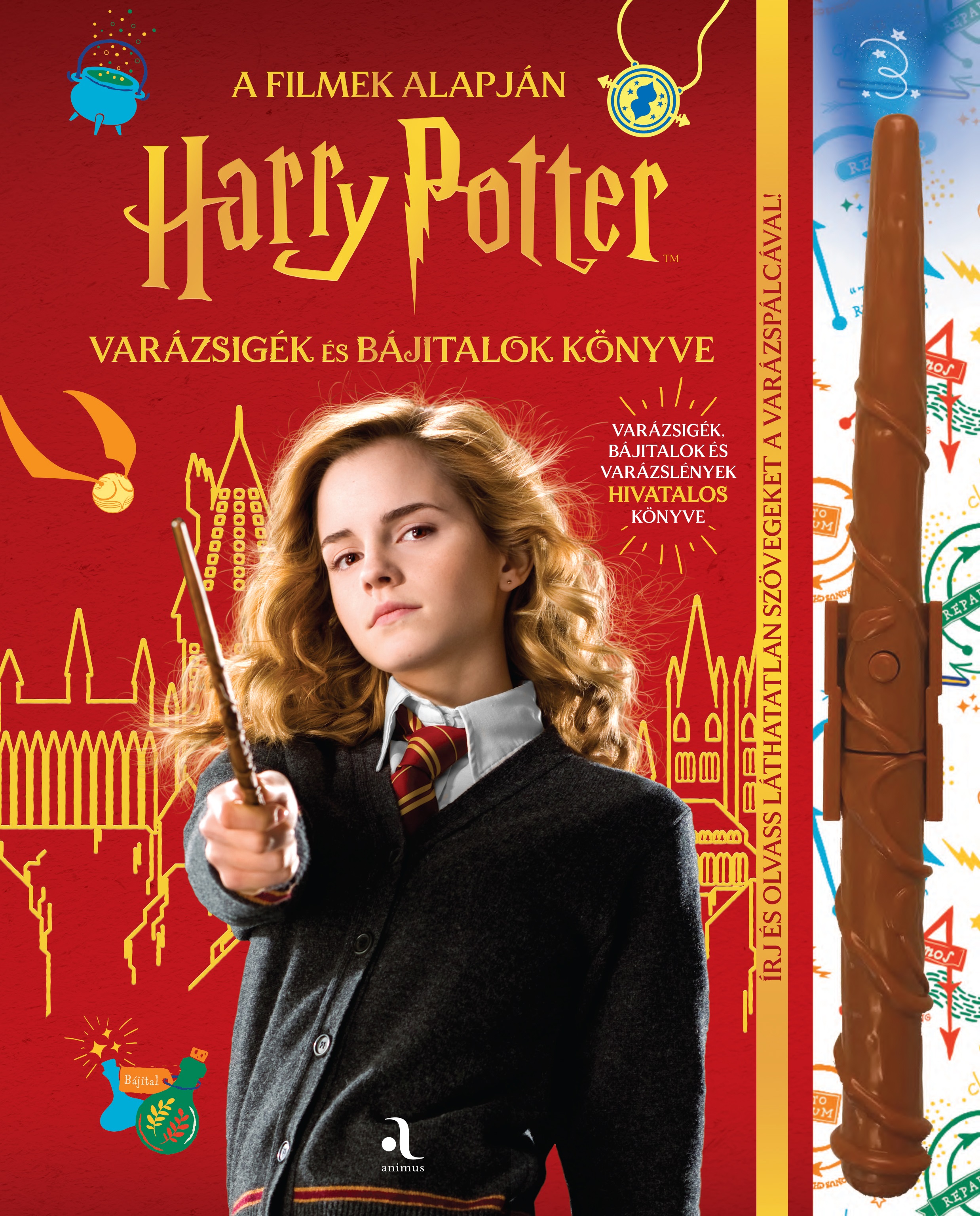 HARRY POTTER - VARÁZSIGÉK ÉS BÁJITALOK KÖNYVE (VARÁZSPÁLCÁVAL)  A FILMEK ALAPJÁN