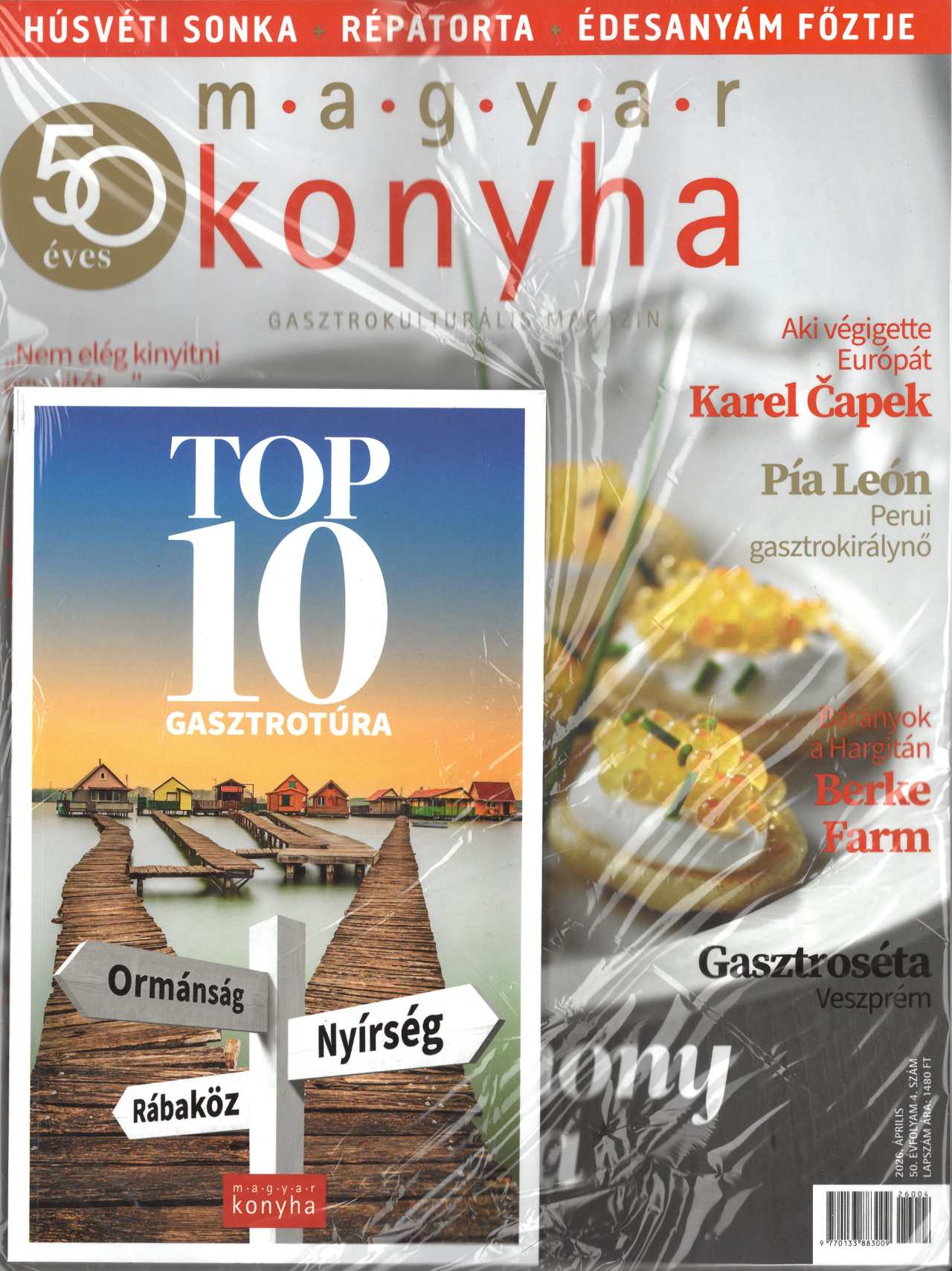 MAGYAR KONYHA - 2026. ÁPRILIS - A TIKMONY TITKA (50. ÉVF. 4. SZÁM) + TOP 10 GASZ