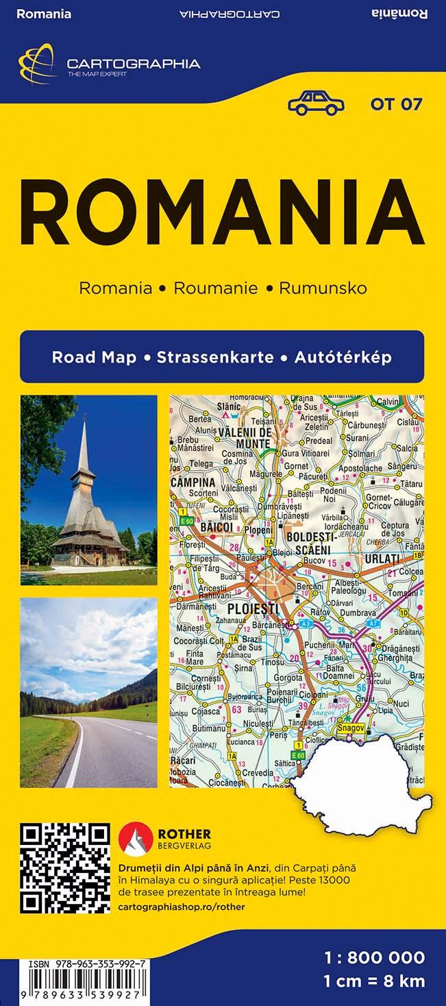 ROMÁNIA AUTÓTÉRKÉP 1:800 000  (2024 OT 07)